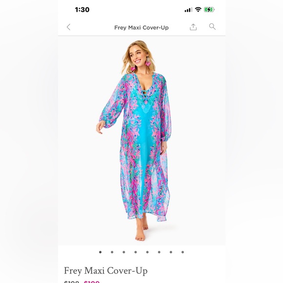 NWT Lilly Pulitzer Frey Long sleeved maxi multi seaweed Samba engineer dress S/M - Picture 3 of 14